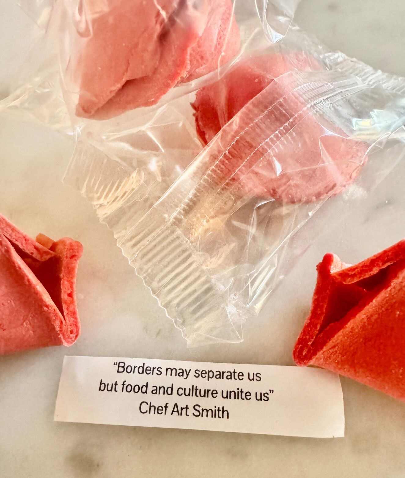 Chef Art's very thoughtful fortune cookies. (Photo courtesy of Chef Art)